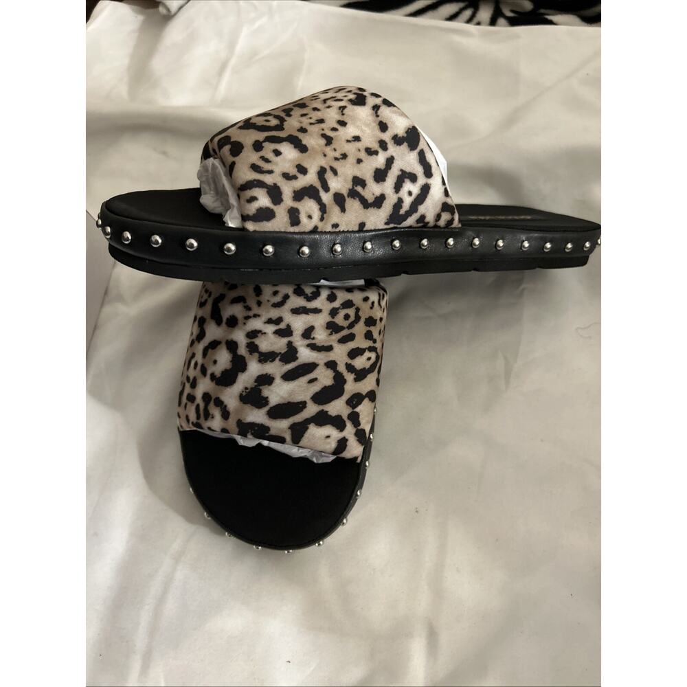 Dolce Vita  9 Mochi Pride Slide Sandals Shoes Neoprene Animal Print Studs New - Picture 2 of 5